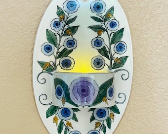 Handmade Tea Light Candle Holder - Fine Art Ceramics Wall Sconce