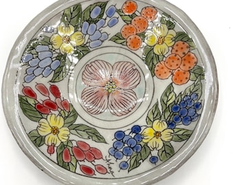 Dogwood flower dish, spoon rest, trinket holder, soap bowl, fine art ceramics