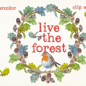 watercolor live the forest png clipart watercolor clip art Ideal printable labels cards posters stickers and more image 3