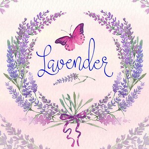 watercolor lavender flowers clipart set Ideal para productos imprimibles, decoración tarjetas carteles pegatinas camisetas web scrapbooking
