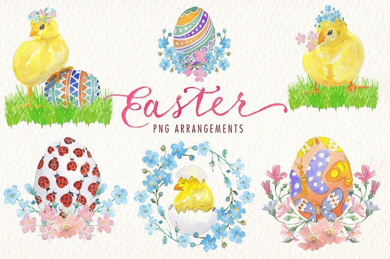 Aquarell Ostern Küken Png Clipart Set Aquarell Clipart Ideal | Etsy