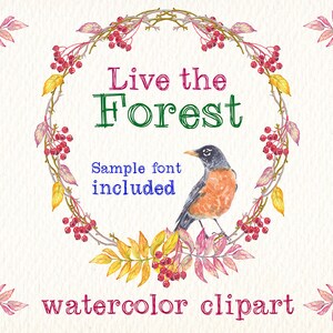 watercolor live the forest png clipart watercolor clip art Ideal printable labels cards posters stickers and more image 4
