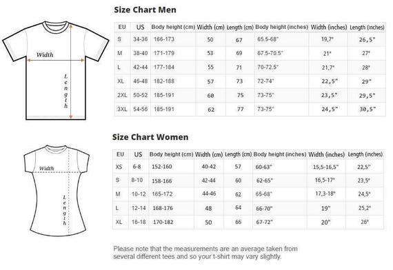 Usa Men S T Shirt Size Chart