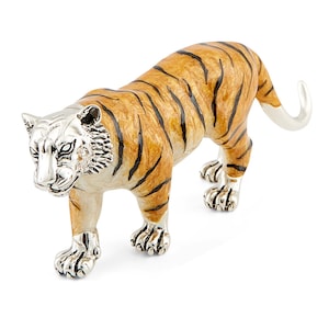 Handmade Solid Silver & Tiger Ornament