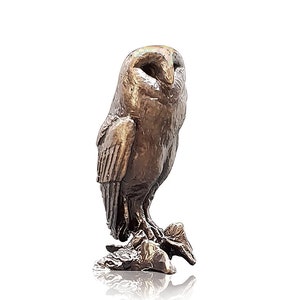 Miniature Handmade Bronze Barn Owl Ornament