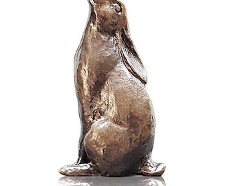 Minature Handmade Bronze Moongazing Hare Ornament