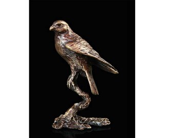 Miniature Handmade Bronze Falcon Ornament