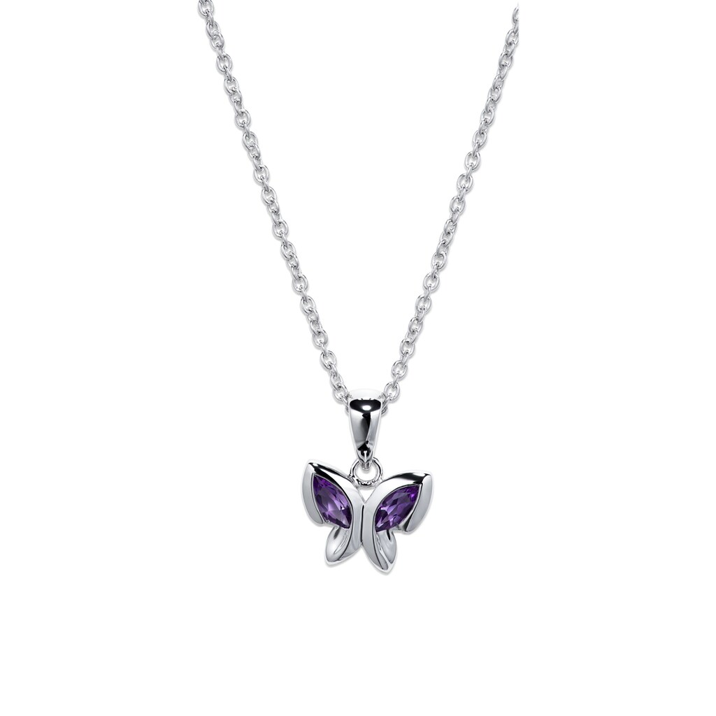 Collana Donna Farfalla In Argento Sterling 925 Con Ametista – Ciondolo Farfalla Pietra Portafortuna, Gioiello Elegante, Idea Regalo