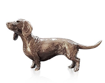 Minature Handmade Bronze Dachshund Ornament