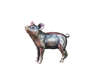Handmade Bronze Pig Ornament