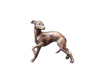 Minature Handmade Bronze Whippet Ornament
