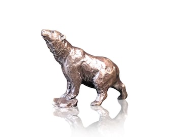 Minature Handmade Bronze Polar Bear Ornament