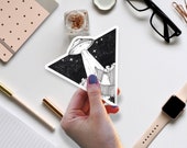 Items Similar To Geometric Ufo Sketch Sticker Black And White