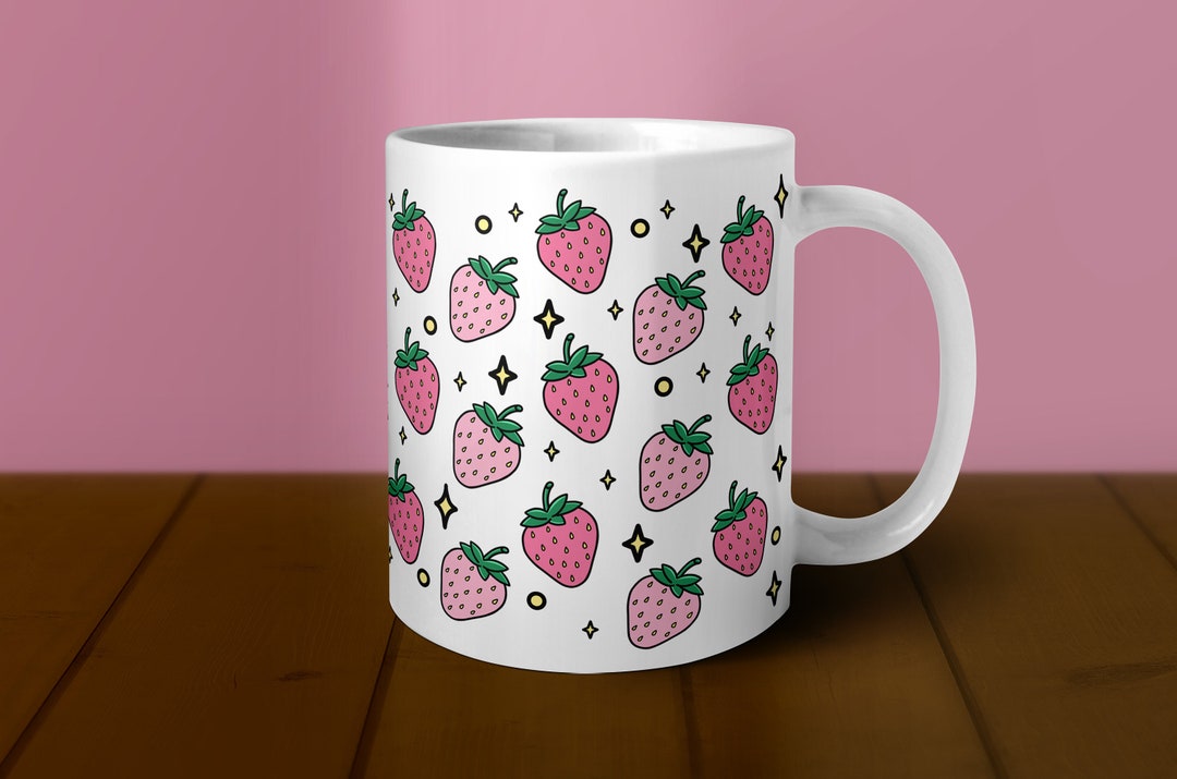 Rosa Erdbeertasse Erdbeertasse Kawaii Tasse Süßer Becher - Etsy.de