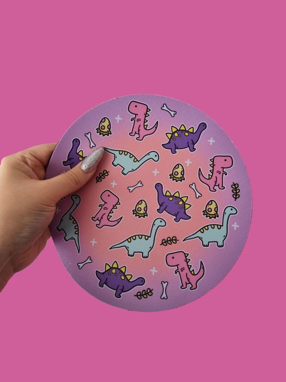 Dinosaur Mouse Pad Cute Mouse Pad Round Mouse Mat Desk Etsy