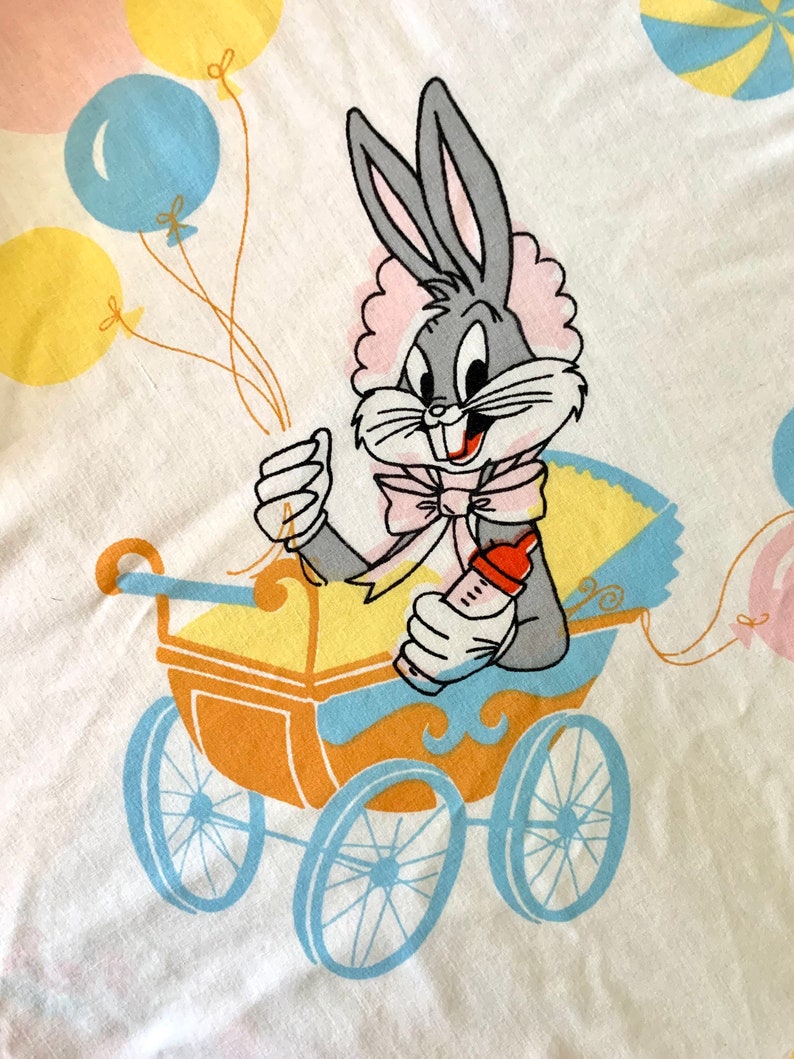 Vintage Bugs Bunny Crib Sheet Vintage Baby Looney Tunes Crib Etsy