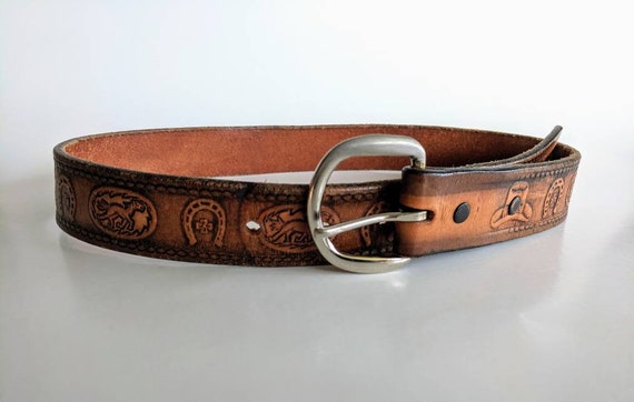 Vintage Leather Child or Adult Cowboy Belt, Retro… - image 10