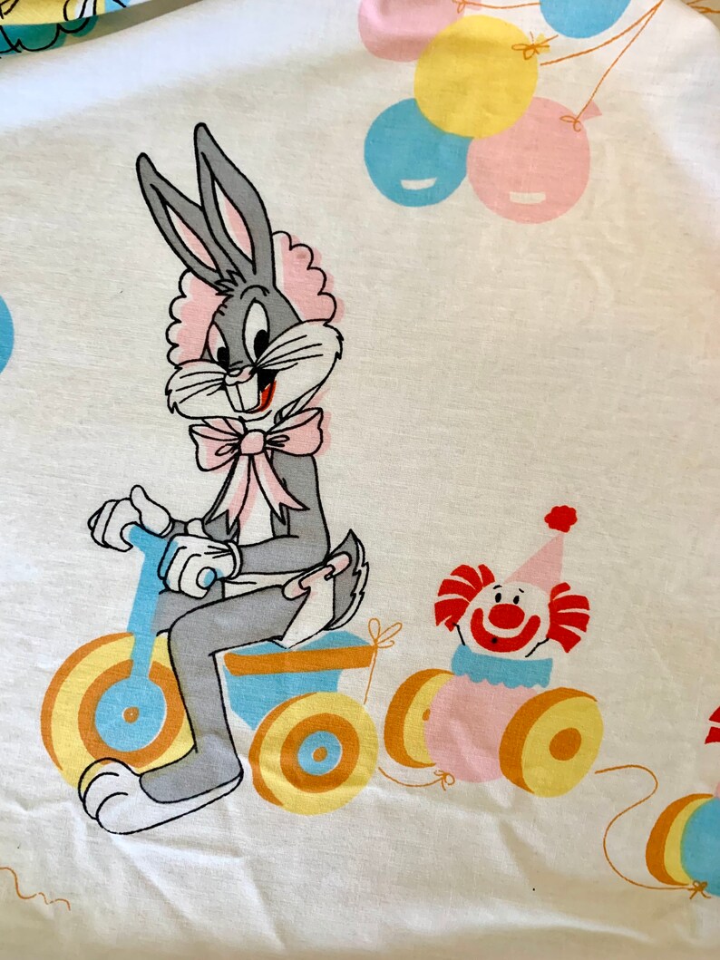 Vintage Bugs Bunny Crib Sheet Vintage Baby Looney Tunes Crib Etsy