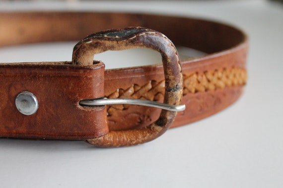 vintage tooled leather belt