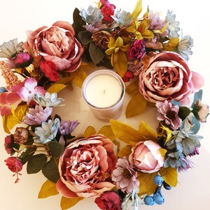 Peony and spring floral Wreath table Centrepiece wedding gift FREE DELIVERY to Australian Addresses image 2