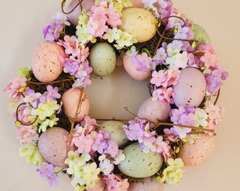 Pastel and Floral Easter Egg wreath | Door Wreath | Table Centerpiece | Gift | free delivery to all Australian Addresses