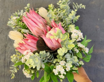 Pink Protea, Australian Native Bouquet | Wedding Bridal Bouquet | Home Decor | Gift | Free delivery to Australian Addresses