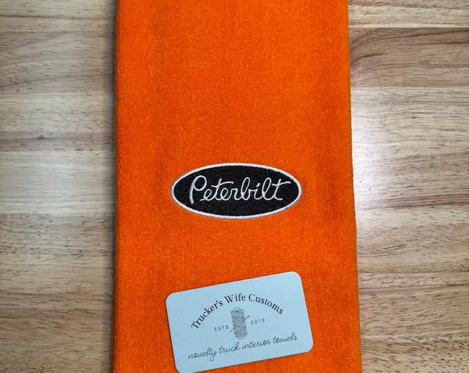 READY TO SHIP - Single - Custom novelty truck towel - Premium quality hand towel embroidered - great gift for truckers! Door handle towel