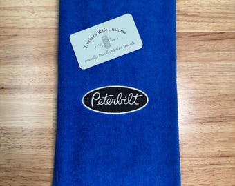 SINGLE Custom novelty truck towel - Premium quality hand towels embroidered to order - great gift for truckers! Door handle SEE DESCRIPTION