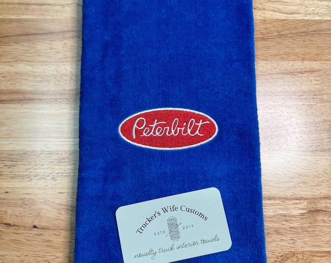 READY TO SHIP - Single - Custom novelty truck towel - Premium quality hand towel embroidered - great gift for truckers! Door handle towel