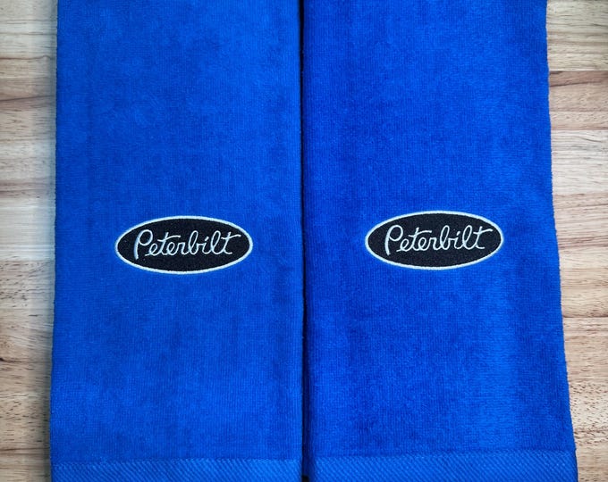 SET of 2 Custom novelty truck towels - Premium quality hand towels embroidered to order - great gift for truckers! SEE DESCRIPTION