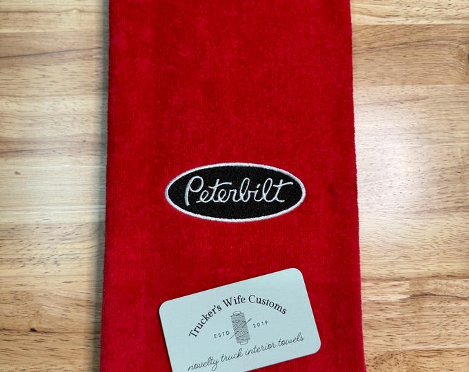 READY TO SHIP - Single - Custom novelty truck towel - Premium quality hand towel embroidered - great gift for truckers! Door handle towel