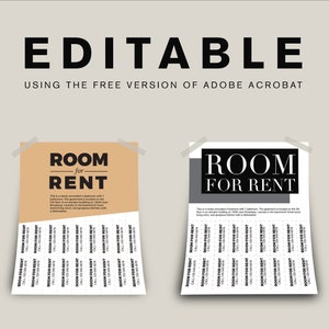 Room For Rent Printable Easily Editable
