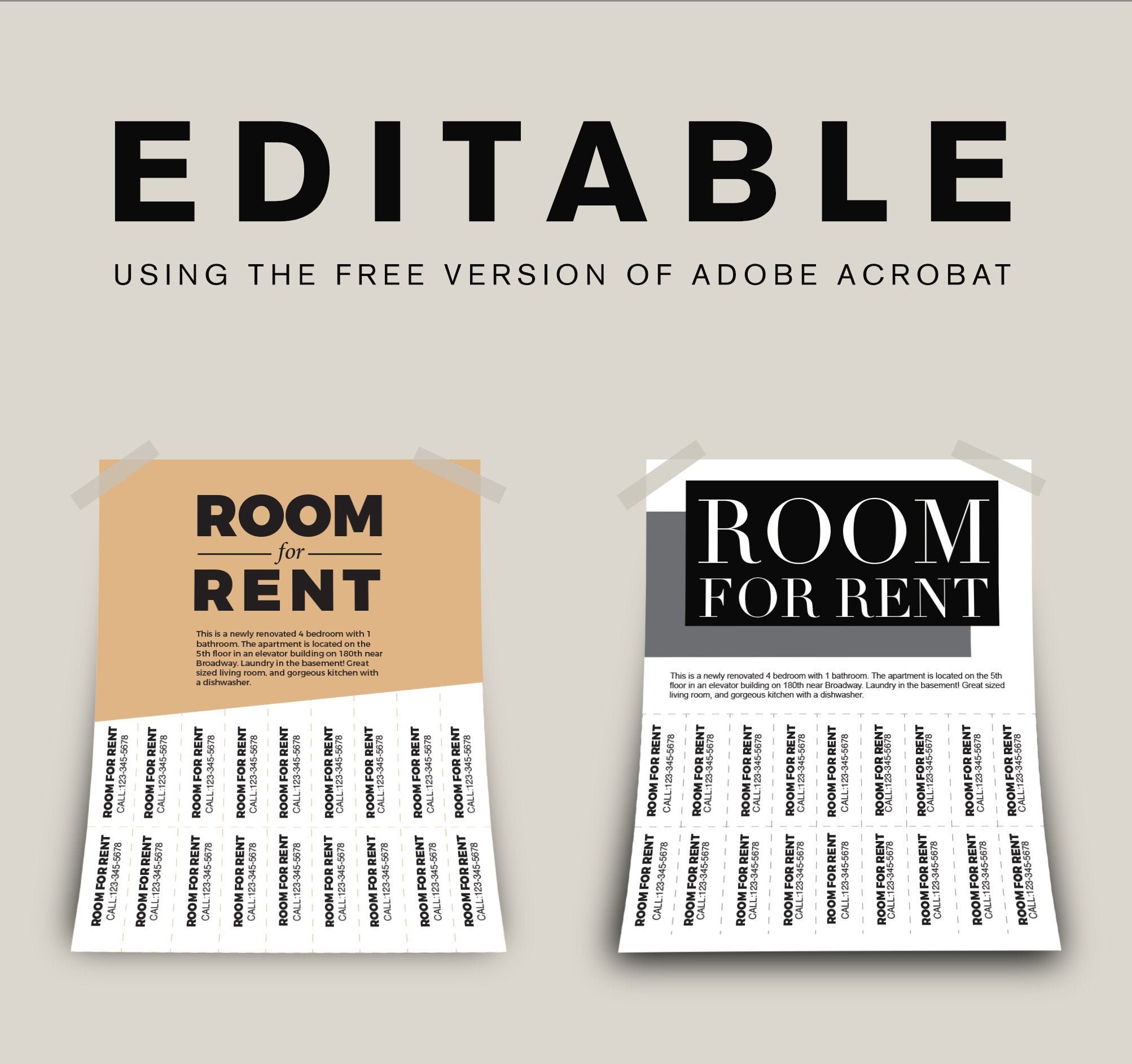Room For Rent Printable Easily Editable Etsy Room For Rent Printable Easily Editable Etsy