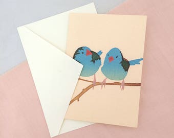 Cordon Bleu Bird Card | Bird Card | Bird Greetings Card | Bird Birthday Card | Anniversary Card | Bird Art | Bird Print | Wedding Card