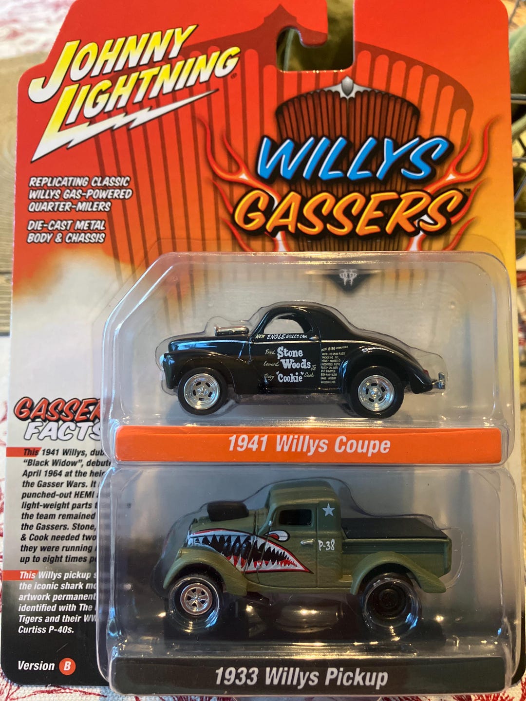 Johnny Lightning 1941 Willys Coupe and 1933 Willys Pickup -two