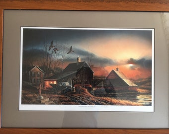 Terry Redlin print-Encore image framed in nice burlwood frame-sold with frame and glass!!