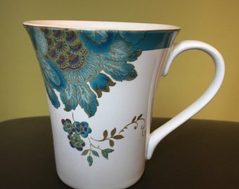 222 Fifth Eliza Teal-fine Porcelain Coffee Mug - Etsy