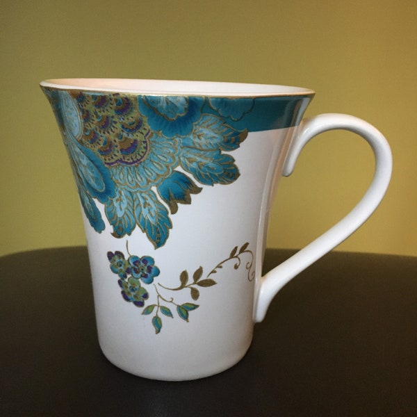 222 Fifth Eliza Teal-fine porcelain coffee mug