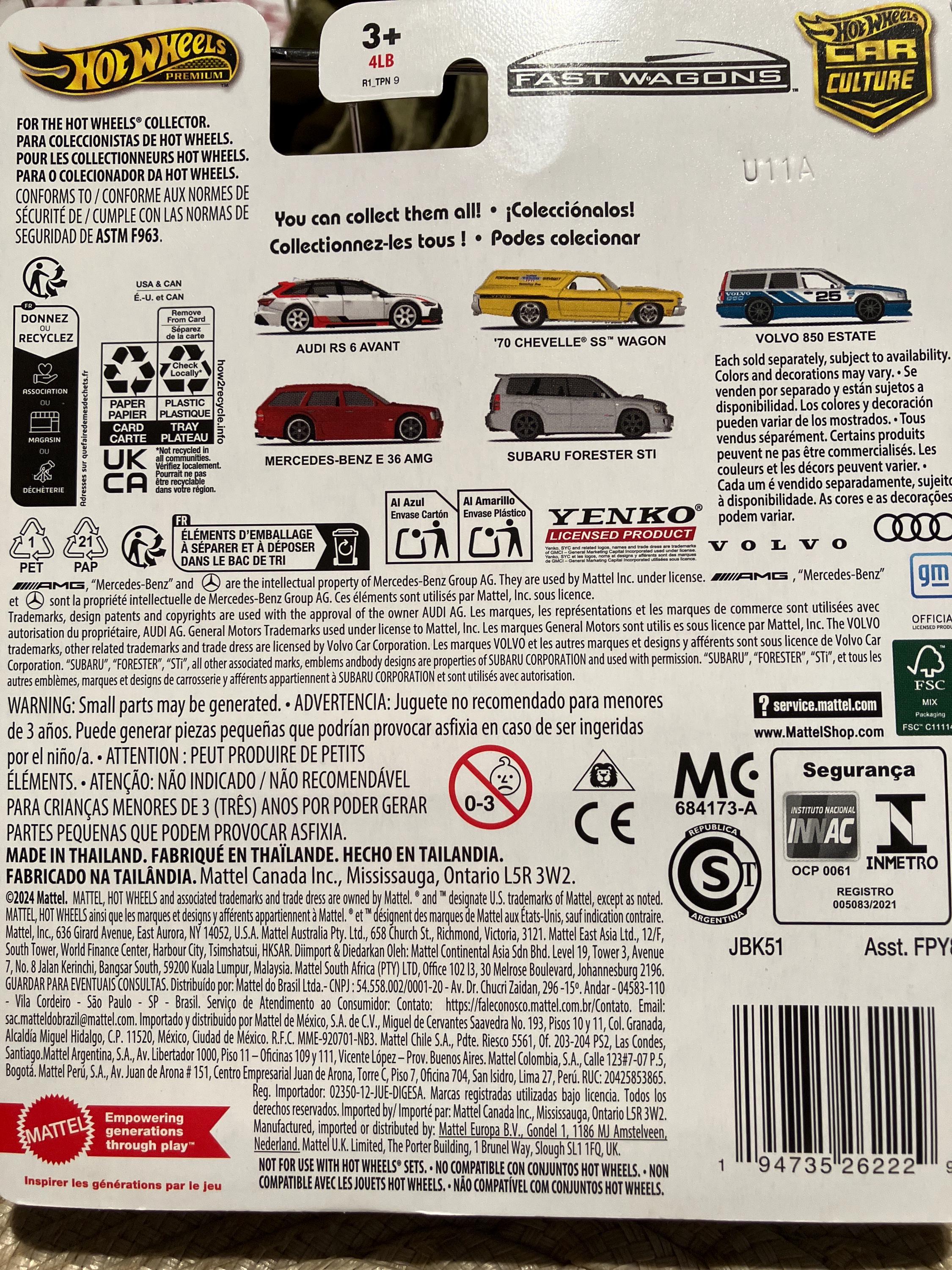 Hot Wheels Premium 1:64 Audi RS 6 Avant - Fast Wagons, Colore Bianco 2024