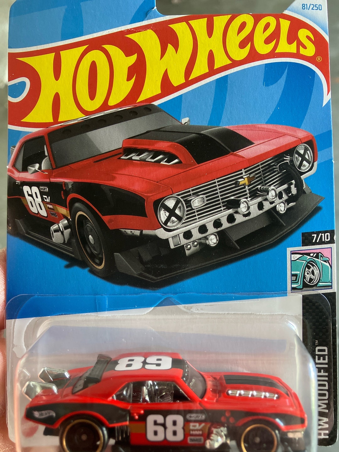 Hot Wheels Speeders Pull-Back - Custom 1968 Camaro Grigia - Auto Giocattolo A Molla