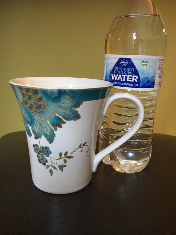222 Fifth Eliza Teal-fine Porcelain Coffee Mug - Etsy
