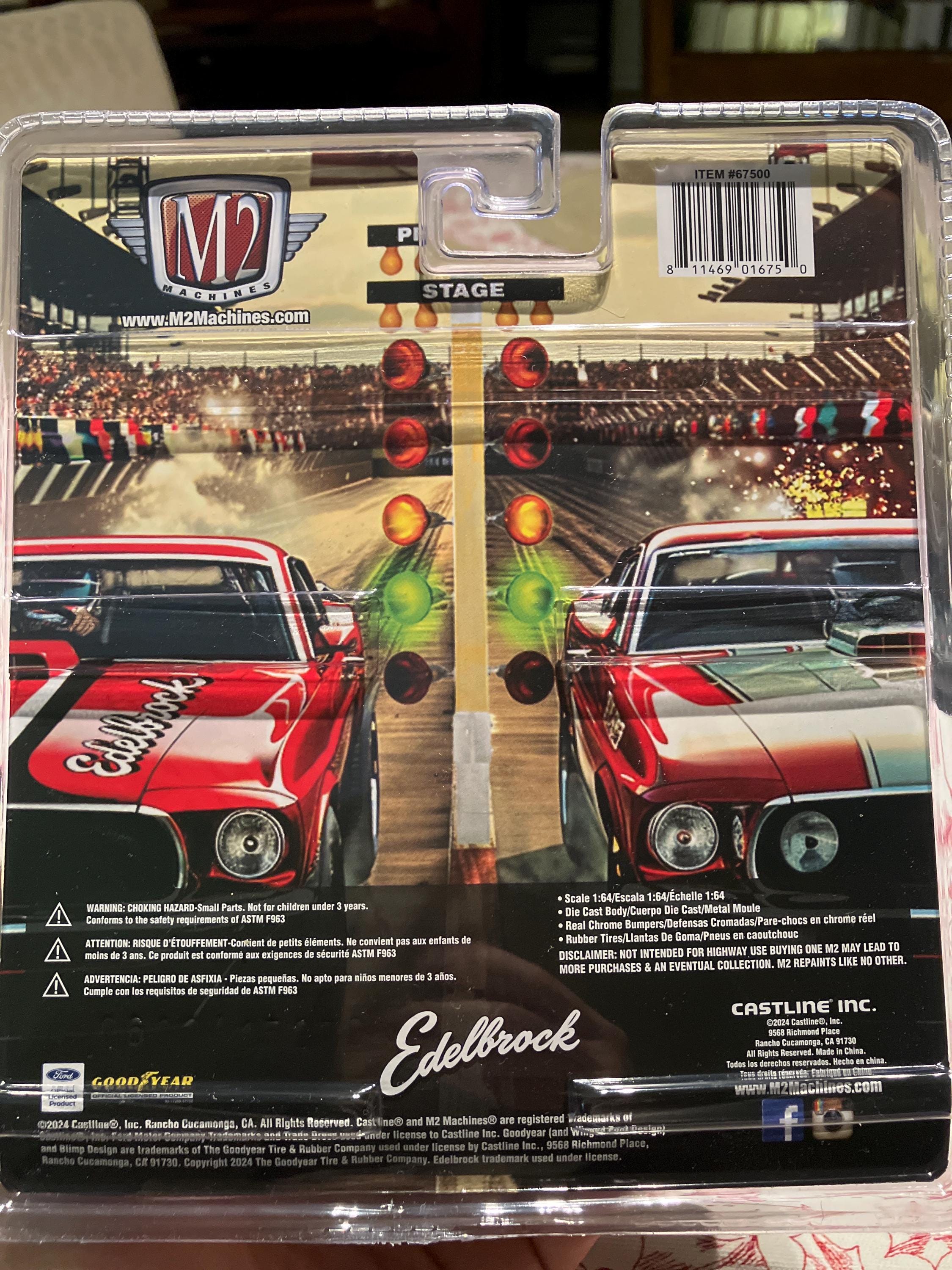 M2 Machines 1969 Ford Mustang Funny Car Edelbrock-1/64 Diecast Car