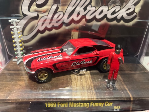 M2 Machines 1969 Ford Mustang Funny Car Edelbrock-1/64 Diecast Car