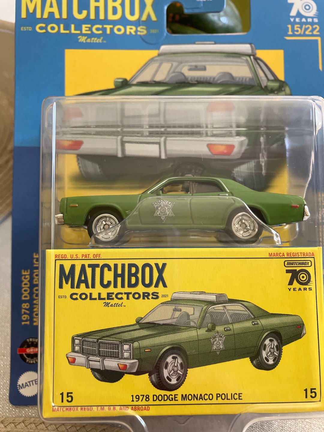 Matchbox 1978 Dodge Monaco Police Car – 1:64 Scale Diecast Vehicle (Blue) - View #7