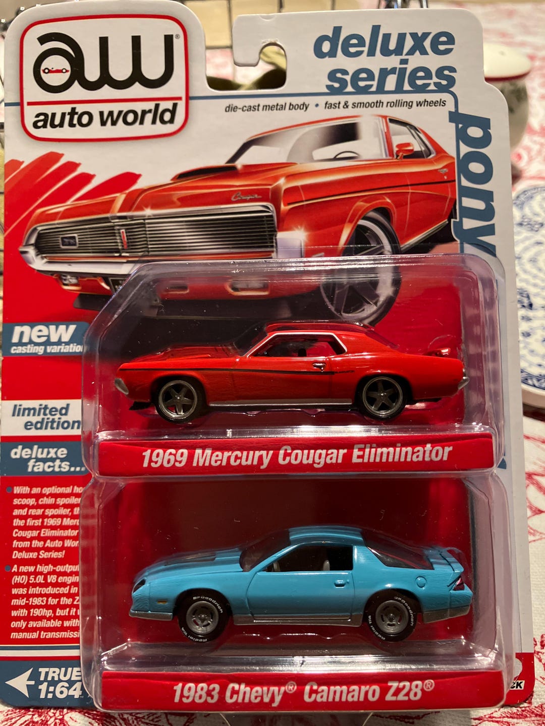 Auto World 1969 Mercury Cougar Eliminator and 1983 Camaro Z28-2