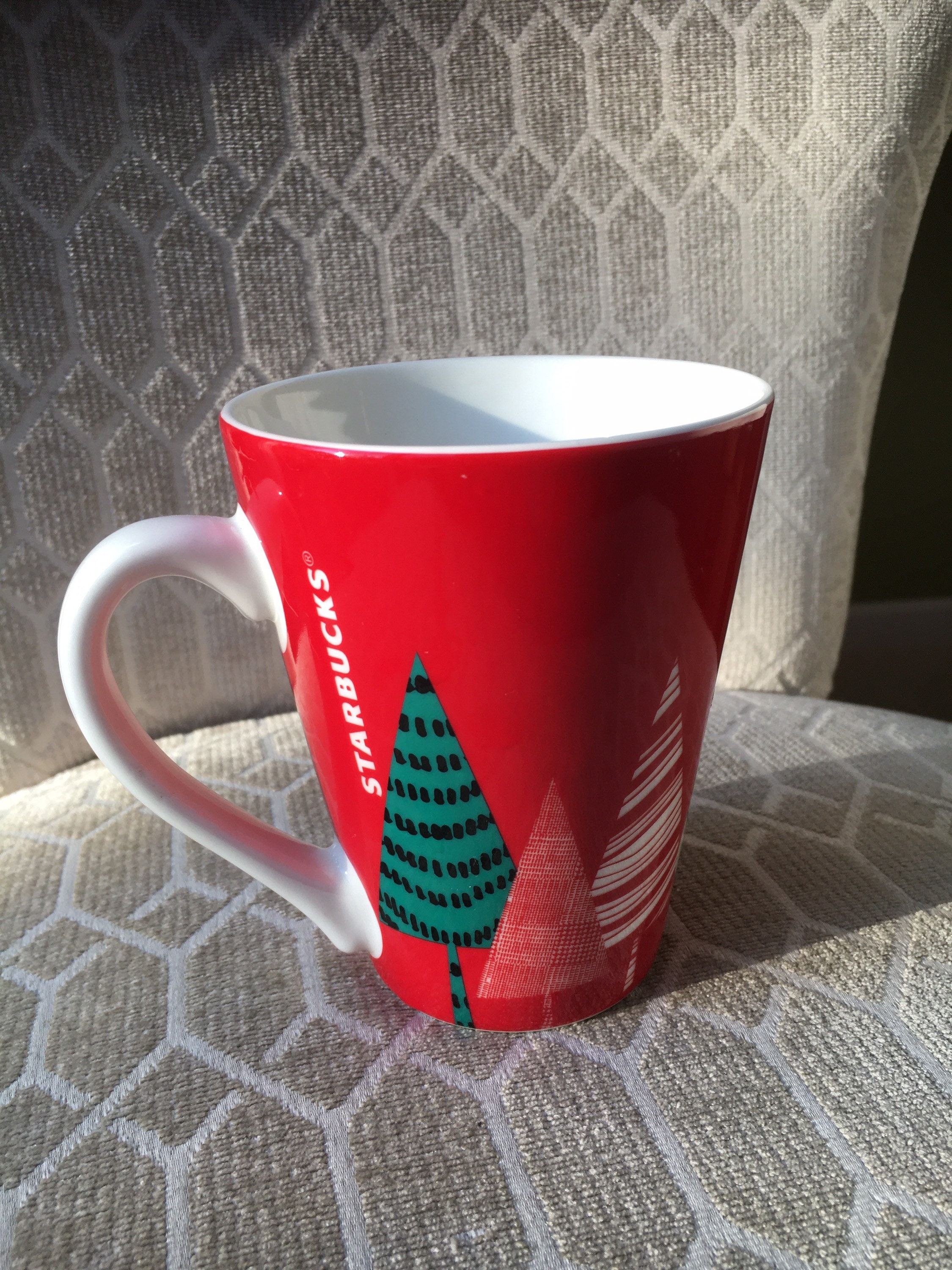 STARBUCKS Christmas 16 oz. Coffee Travel Mug Slim Cup Tumbler Holiday Trees  Tall