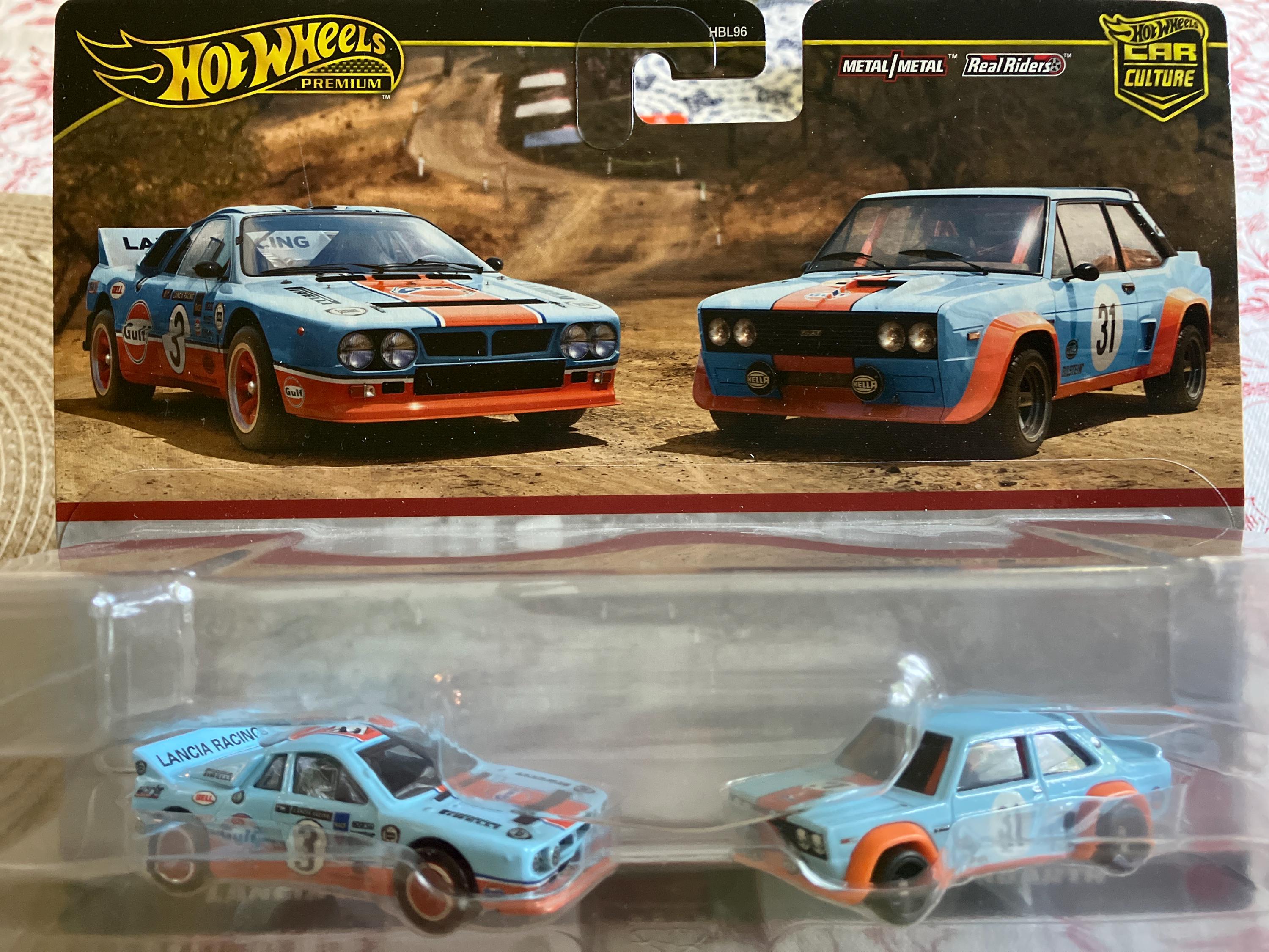 Hot Wheels Premium Lancia Rally 037 and Fiat 131 Abarth-1/64 Metal