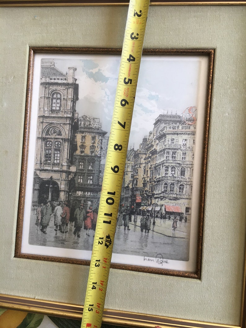 Vintage Germany etching signed by the artist-probably back from 1950-60s in beautiful original frame.
