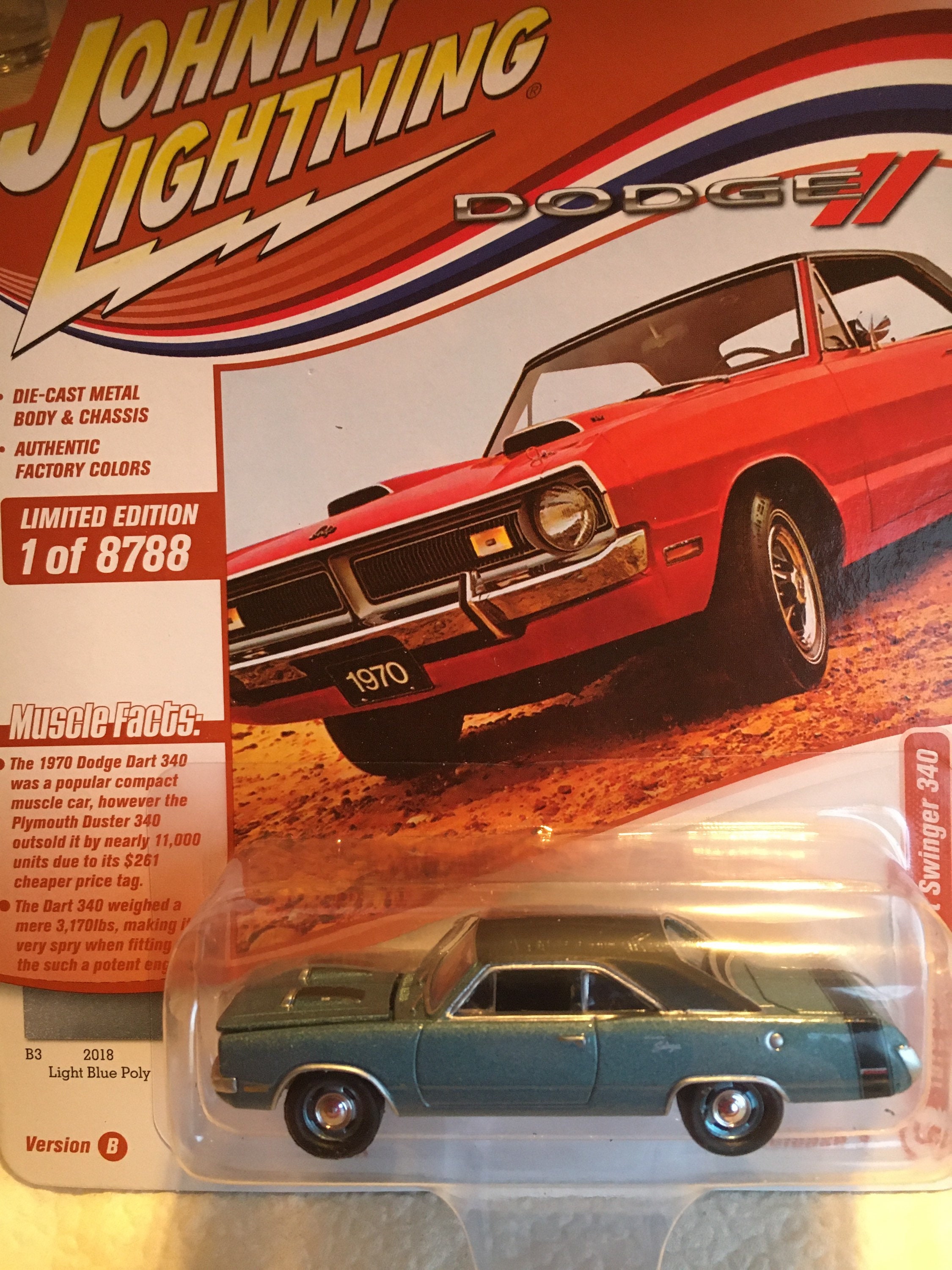 Johnny Lightning 1970 Dodge Dart Swinger 340 1/64 Limited