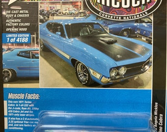 Johnny Lightning 1971 Ford Torino Cobra -1/64 diecast car-limited edition only 4188 cars!!!!